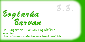 boglarka barvan business card